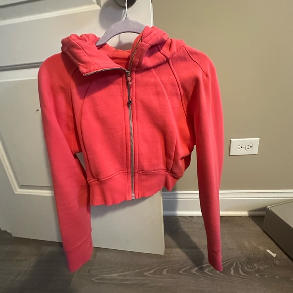 Pink lululemon cropped zip up hoodie size small - Picture 2 of 6